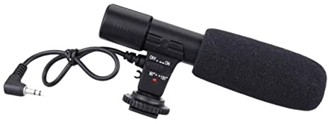 LOLIPPYY Microphone D'appareil Photo Reflex Numérique Professionnel pour Interview, Micro D'enregistrement Portable, Compatible Smartphones Et Caméscopes, Haute Sensibilité, Multi-usages, Noir