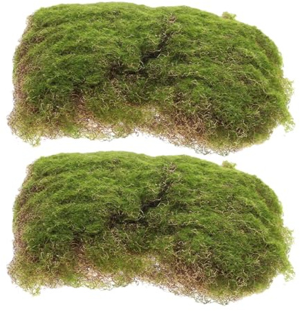 Alasum Kunstrasen Dekoration 2 Stück Zuschneidbare Künstliche Moosplatten 20X20cm Vielseitige Selbstgemacht Sandtischmatte aus Kunststoff Pflegefreie Miniaturlandschaft für