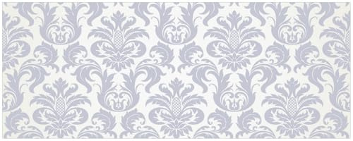 Wallario Küchenrückwand selbstklebend 115 x 50 cm, Motiv: Königliche Schnörkelei in weiß und blaugrau | Spritzschutz abwischbar & pflegeleicht