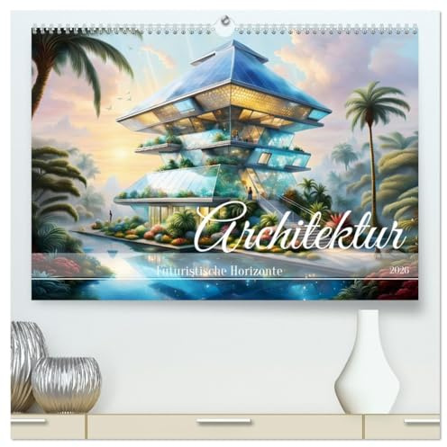 Architektur Futuristische Horizonte (hochwertiger Premium Wandkalender 2026 DIN A2 quer), Kunstdruck in Hochglanz: Moderne futuristische Gebäude, die uns staunen lassen. (CALVENDO Orte)