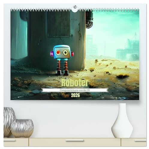 Roboter - Computerträume aus der KI (hochwertiger Premium Wandkalender 2026 DIN A2 quer), Kunstdruck in Hochglanz: Digitale Kunst von Christine aka stine1 (CALVENDO Technologie)