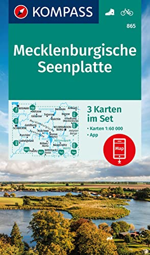 KOMPASS Wanderkarten-Set 865 Mecklenburgische Seenplatte (3 Karten) 1:60.000: inklusive Karte zur offline Verwendung in der KOMPASS-App. Fahrradfahren.