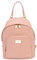 David Jones - Petit Sac à Dos Femme - Sac à Main Porté Epaule Fille Cuir PU - Mini Cartable Ville Poignée Poche Fermeture Eclair Zip - Fashion Backpack Mode Jeune Tendance Chic Designer - Rose