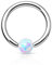 Piercingfaktor Piercing Klemmring Ring mit Opal Klemm Kugel Septum Nasen Lippen Helix Ohr Nasenpiercing Ohrpiercing Tragus Intimpiercing Lippenband Silber Weiß 1,2 x 6mm