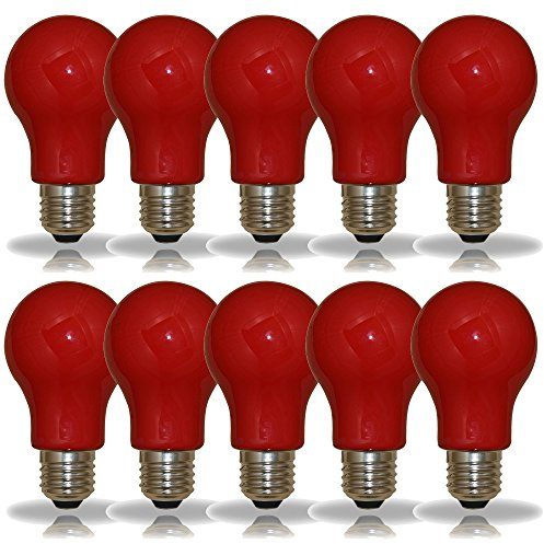 NCC-Licht 10 x LED Leuchtmittel Birnenform 3W = 25W E27 ROT Innen- & Außenbereich Party
