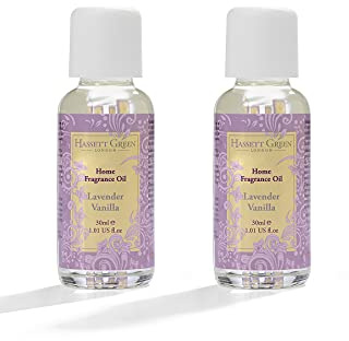 Hassett Green London Lavender Vanilla Fragrance Oil - Two 30ml Glass Bottles - Suitable for Ultrasonic Diffusers Humidifiers & More