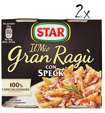 Star 2x Il Mio Gran Ragu Italian Tomato Sauce with Speck (Cured Ham) for Pasta (2 x 180g)