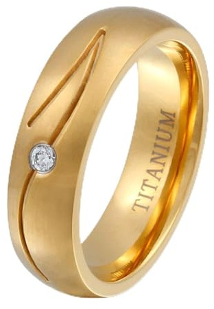 Juwelier Schönschmied - Damen Trauringe Eheringe Golden River Titan Zirkonia T19Dac