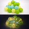 Tronje 20 LED Baumwollkugeln 6cm - 3,8m Kugel-Lichterkette 4h-Timer batteriebetrieben Lichterkugeln Gelb-Grün