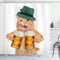 ABAKUHAUS Cat Shower Curtain, Cool Cat Hat Beer Mug Funny, Cloth Fabric Bathroom Decor Set with Hooks, 94 Inches, Multicolor