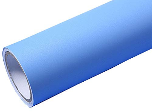 WDragon Papier peint autocollant en vinyle texturé mat de couleur unie pour armoire, tiroir, commode, étagère, 40 cm x 250 cm (bleu ciel)