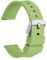 WOCCI 20mm Bracelet de Montre Silicone avec Boucle Argentée pour Femme et Homme (Vert Matcha)