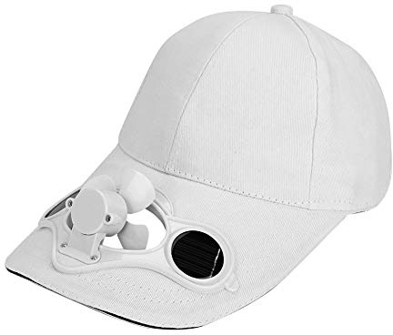 Unisexe Casquette Baseball avec Ventilateur Solaire Chapeau de Soleil Coton Respirant Casquette Visière Eté UV Protection Cap Snapback Sport pour Golf Plage Voyage Vacances Randonnée Trekking Camping