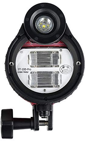 Seafrogs ST-100 Pro, flash stroboscopico per fotografia subacquea, con cavo in fibra ottica, per fotocamera subacquea Sony, Olympus, Nikon, Canon, Fujifilm, custodia per fotocamera subacquea
