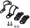 Terisass Motorrad-Blinker, Montageklammern, kompatibel mit 30 – 45 mm, Vordergabel, Scooter, 2 Stück (schwarz) + Blinkerhalterung Motorrad Lenker Blinkerhalterung