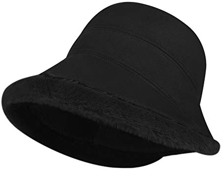 Fischerhut Plüsch Wintermütze Damen Herren Pelzmütze Winter Eimerhüte Warm Weich Winterhut Kunstfell Damenmütze Einfarbig Herrenhut Faltbar Einheitsgröße Schlapphut Elegant Damenhut für Reisen Wandern