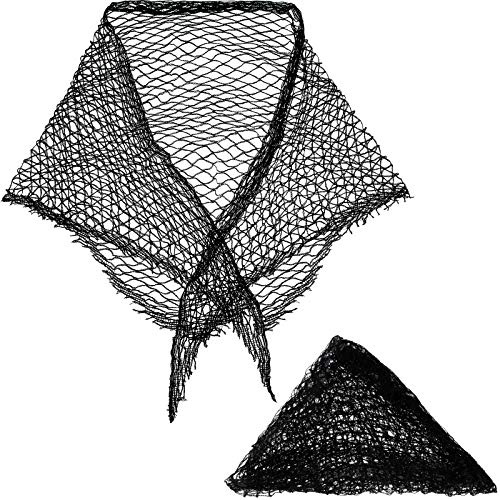 Chuangdi 2 Pcs Cotton Triangle Hair Net for Rollers, Black