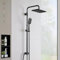 Florenta Colonne de Douche Pour Baignoire, noir Ensemble de Douche avec Barre Douche en Acier Inoxydable, Hauteur Réglable 74-114cm, 3 jets Douche à Main, Pomme de Douche 30 * 20cm