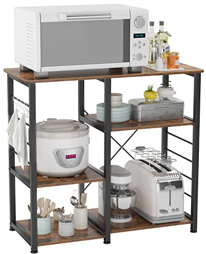 SogesHome Estante de Almacenamiento para Isla de Cocina, Horno, Armario de Cocina, Estante de panadería, Organizador de estación de Trabajo, 90 x 40 x 83 cm