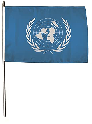 U24 Flagge Fahne Stockflagge UNO United Nations 30 x 45 cm Stockfahne 3er Pack