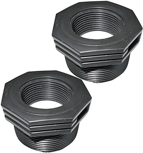 Aerzetix - C51855 - Set di 2 riduttori in plastica Maschio/Femmina 2''x1 1/4'' con Fermo Interno per avvitamento - nipplo Ridotto Maschio/Femmina per avvitare 6 Bar