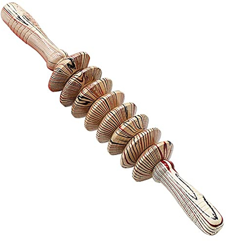 Wilitto Accessories Anti Cellulite Massage Roller with Handle Maderotherapy Wooden 40 cm Skin-friendly Fascia Massager E