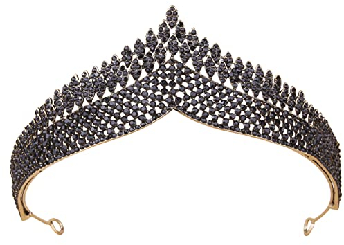 Wedding Tiara, Vofler Black Bride Crown - Baroque Anastasia Crystal Rhinestone Headpieces Head Accessories for Bridal Women Queen Girls Princess Birthday Quinceanera Pageant Homecoming Costume Party