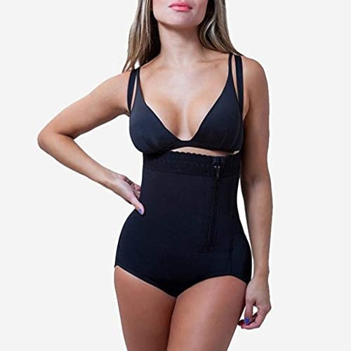 Linjolly Mujeres látex Shaper Cintura Cincher Shaper Slimming Cremallera/Ampolleta Hebilla Completa Cuerpo Shaper Pulta Cintura Control Modificador Forma (Color : Black, Size : XXL)