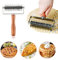 Stainless Steel Dough Lattice Top Cookie Pie Pizza Bread Pastry Crust Roller Cutter Holder Wooden Handle, Lattice Dough Cutter for Fishnet Crust