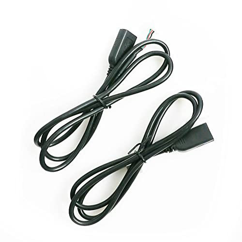 Oniissy 2 adaptadores de cable USB para coche, conector de 4 pines y 6 pines, adaptador de cable de extensión USB para radio de coche para Android, 75 cm, negro