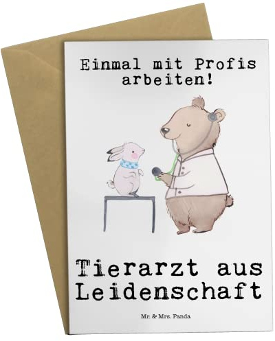 Mr. & Mrs. Panda Grußkarte Tierarzt Leidenschaft - Geschenk, einladungskarten, Grußkarten, osterkarten, weihnachtskarten, osterkarte