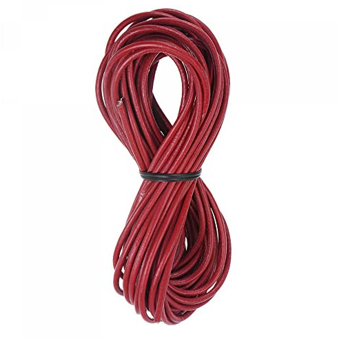 sourcing map 3.2mm Round Leather Lacing Cord 11Yards/10M Crafting Braiding String for Bracelet Necklace DIY, Red