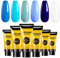 BURANO Poly Extension Gel Nail Kit, 6 Colors Nail Poly Nails Builder Gel Set for Beginner & Professional Using, Poly Nail Gel Kits DIY Starter Kit Nail Art Gift (blue)
