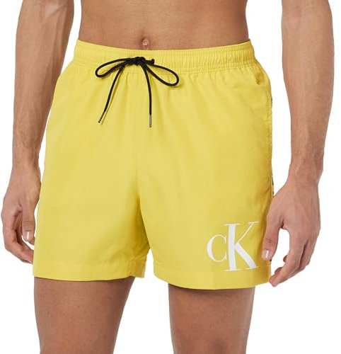 Calvin Klein Homme Short de Bain Long, Jaune (Sunday Sunshine), XL