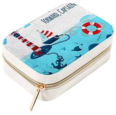 DJROW Halskette Schmuck Organisieren Aufbewahrungsbox Box Tablett im Meer eine Insel mit einem stapelbaren Leuchtturm für Armbänder, Ohrringe und Fußkettchen
