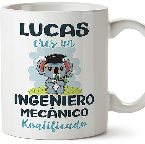 MUGFFINS Tazas Personalizadas para INGENIERO MECÁNICO - En Español - Koalificados Personalizados - 11 oz / 330 ml - Regalo Personalizable original y divertido