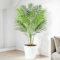 Keeplush Artificial Palm Tree 120cm Tall Fake Palm Tree Indoor Decor with 13 Trunks and Real Bark Design Faux Tropical Areca Silk Floor Plant in Pot for Home Office Living Room Bedroom Decor 1pcs