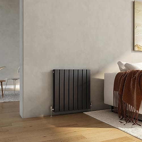 Heilmetz Anthracite Radiator Horizontal Radiators Designer Double Flat Panel Radiator Modern Heater Central Heating Radiator 600 x 608mm