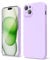 oakxco for iPhone 15 Plus Phone Case Liquid Silicone, Thin Slim Soft Rubber Gel TPU Plain Simple Cover for Women Girl Cute, Matte Solid Color, Lilac Lavender Light Purple