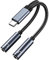 MMOBIEL USB-C to Dual 3.5mm Aux Audio Headphone Splitter 16 Bit Type-C to Dual 3.5mm Female Headphone Audio Jack Adapter for iPhone 16, 15, iPad Air/Pro, Galaxy S25, S24, S23, S22, S21, Pixel – Grey