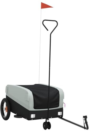 vidaXL Fahrradanhänger Schwarz und Grau 30 kg Eisen