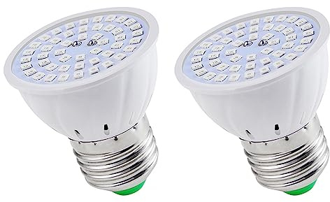 Xptieeck 2X E27 80 Plante élèvent La Lampe LED Ampoules de Croissance à Spectre Lampe Phyto de Fleur de Semis pour Plantes Hydroponiques D'Intérieur