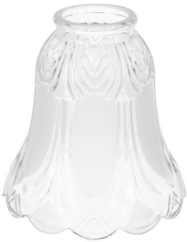 HOLIDYOYO Abat-Jour De Rechange En Verre Transparent Abat-Jour En Verre De Fleur De Lys Transparent En Forme De Cloche Remplacement De Luminaire Globe De Remplacement De Lampe De
