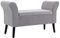 HOMCOM Baúl de Almacenaje para Dormitorio Banco de Almacenamiento con Tapa Abatible Reposabrazos y Patas de Madera para Salón 111,5x41x65 cm Gris Claro
