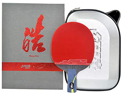 High-End-Tischtennisschläger, professioneller Angriffs-Tischtennisschläger mit Geschenketui, Ping-Pong-Paddel mit tollem Spin und Kontrolle/Wie abgebildet/Kurzer Griff