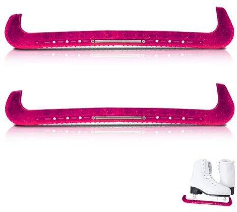 Jwthee Schlittschuhschoner, weich, verstellbar, schützend, für Hockeyschlittschuhlaufen, rutschfeste Kufenschoner für Eiskunstlauf, Rosarot