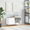 IKAYAA Mueble Tocadiscos 85x38x48 cm, Mueble de Discos de Madera, Tocadiscos de Vinilo Stand, Estanteria CD, Mueble para Vinilos, 5E4DS Blanco