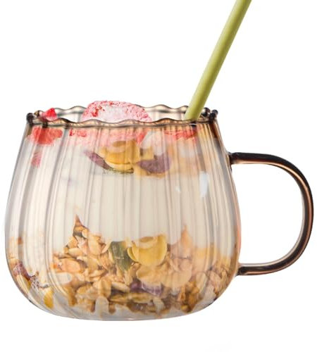 Biniveil 400ml Tasses À Citrouille Transparentes | Tasses De Citrouille En Verre Avec Poignée | Tasses À Café En Verre Transparent | Tasses Classiques D'Halloween | Pour Café, Thé, Lait, Jus