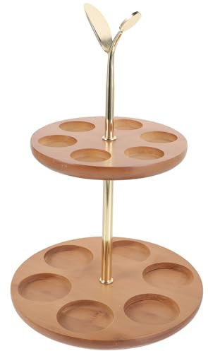 Cabilock Soporte De Exhibición De Vaso De Portavasos De Metal Portavasos De Whisky De Bambú