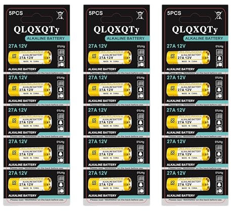 QLQXQTy 15er-Pack A27 27A A27S MN27 12V Alkaline-Batterie (15)